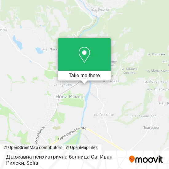 Карта Държавна психиатрична болница  Св. Иван Рилски