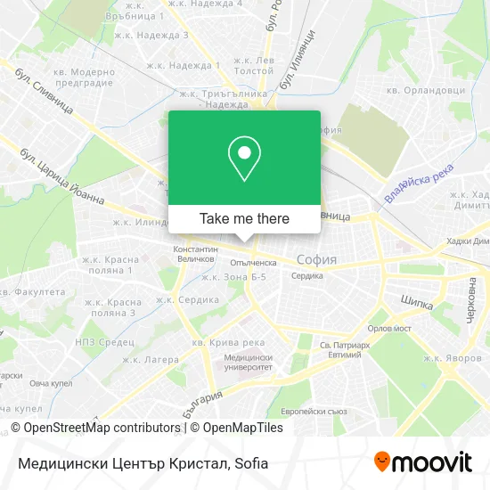 Карта Медицински Център Кристал