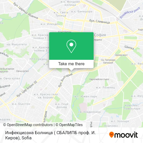 Карта Инфекциозна Болница ( СБАЛИПБ проф. И. Киров)