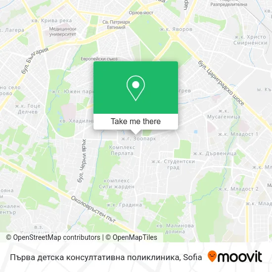 Карта Първа детска консултативна поликлиника