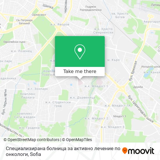 Специализирана болница за активно лечение по онкологи map