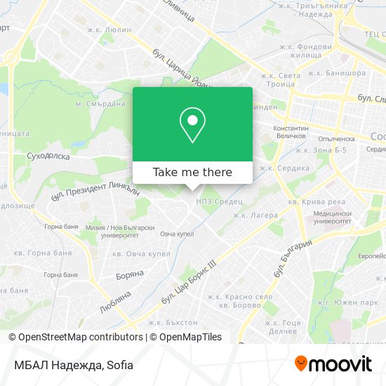 МБАЛ Надежда map