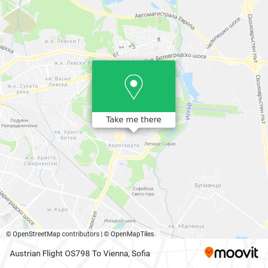 Austrian Flight OS798 To Vienna map