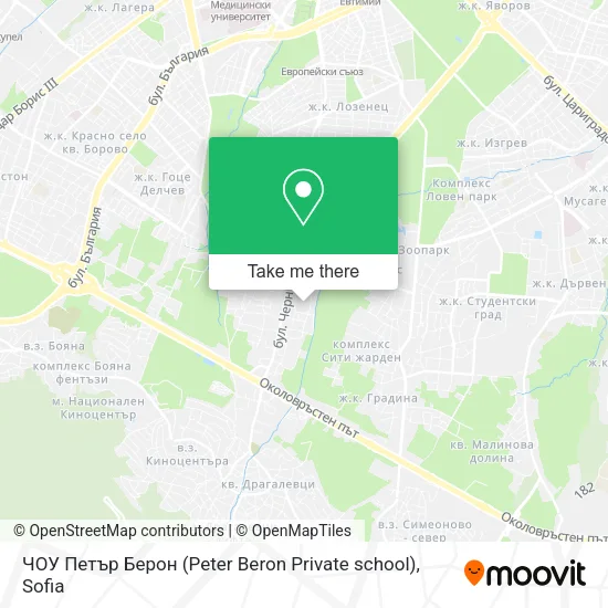 Карта ЧОУ Петър Берон (Peter Beron Private school)