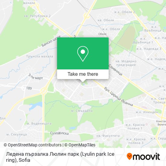 Карта Ледена пързалка Люлин парк (Lyulin park Ice ring)