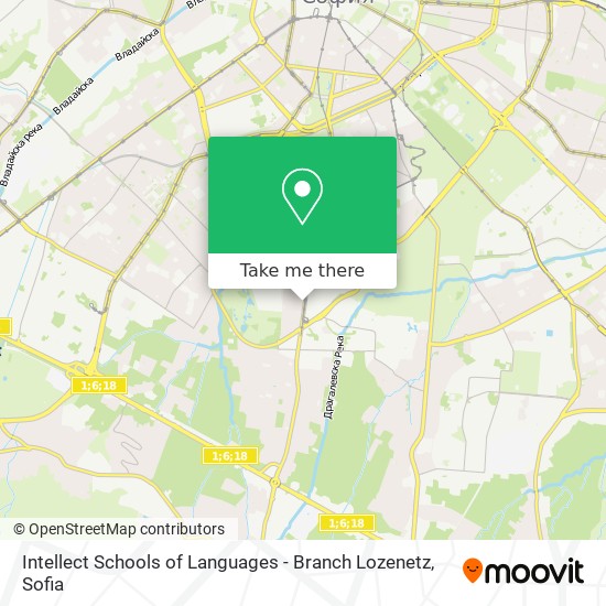 Карта Intellect Schools of Languages - Branch Lozenetz