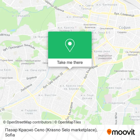 Карта Пазар Красно Село (Krasno Selo marketplace)