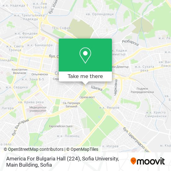 Карта America For Bulgaria Hall (224), Sofia University, Main Building
