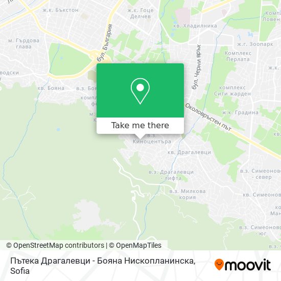 Пътека Драгалевци - Бояна Нископланинска map