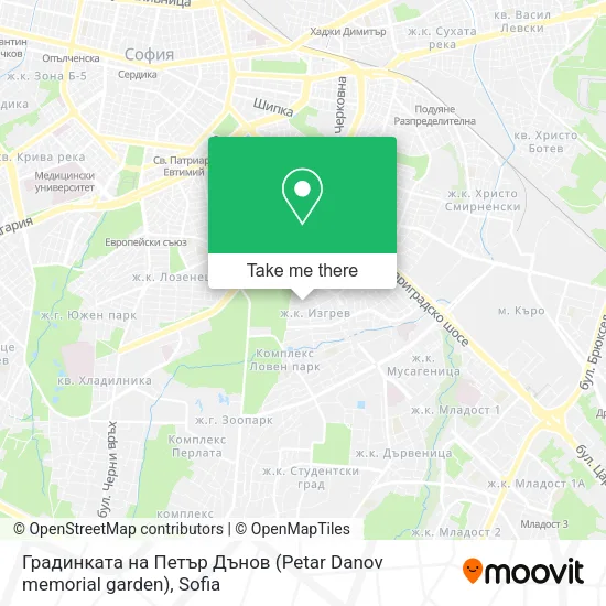 Карта Градинката на Петър Дънов (Petar Danov memorial garden)