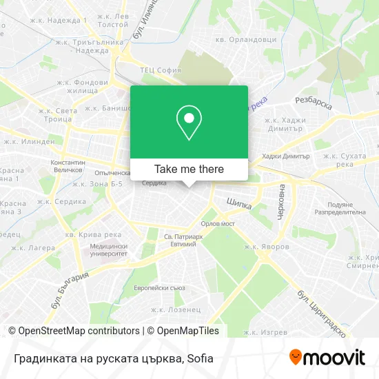 Карта Градинката на руската църква