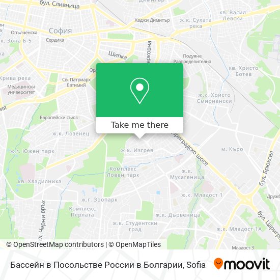 Карта Бассейн в Посольстве России в Болгарии