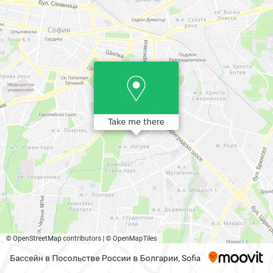 Карта Бассейн в Посольстве России в Болгарии