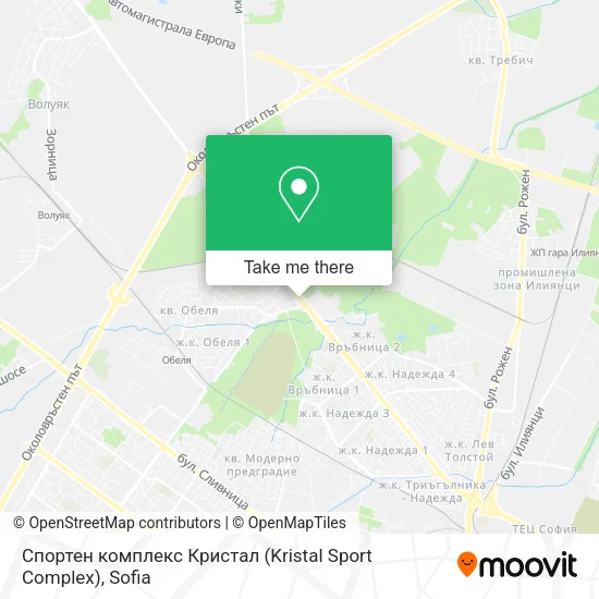 Карта Спортен комплекс  Кристал  (Kristal Sport Complex)