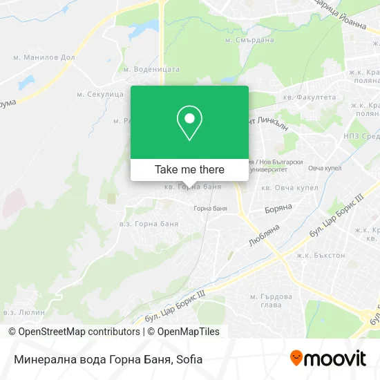 Карта Минерална вода  Горна Баня