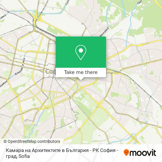 Камара на Архитектите в България - РК София - град map