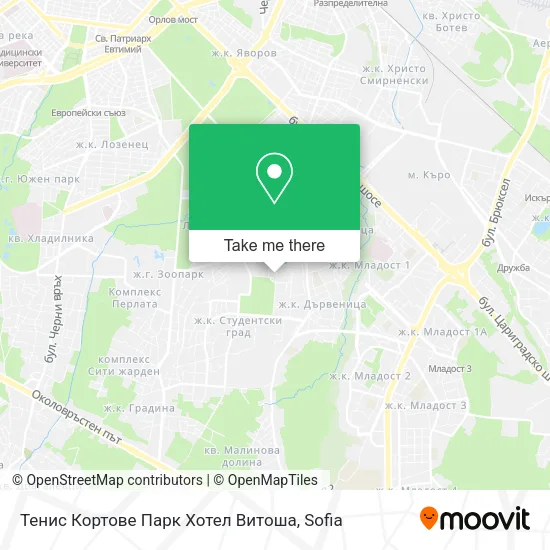 Карта Тенис Кортове Парк Хотел Витоша