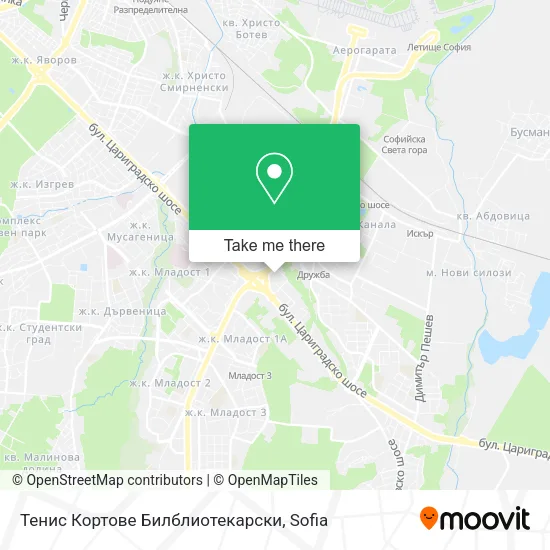 Карта Тенис Кортове Билблиотекарски