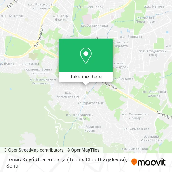 Карта Тенис Клуб Драгалевци (Tennis Club Dragalevtsi)