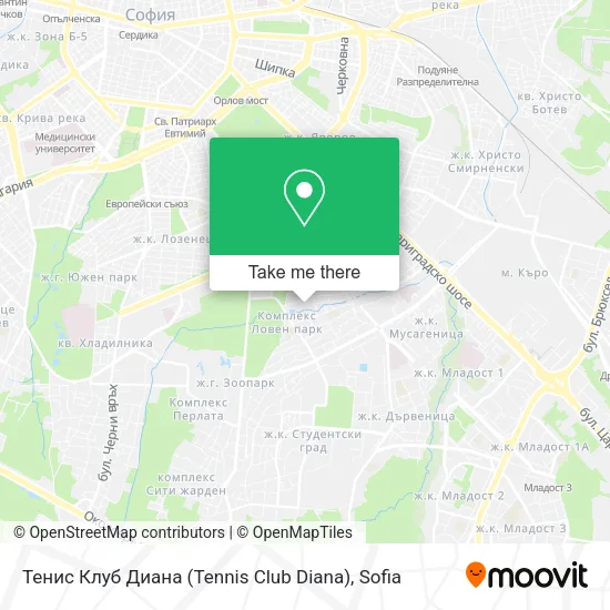 Карта Тенис Клуб Диана (Tennis Club Diana)