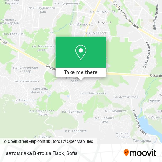 автомивка  Витоша Парк map