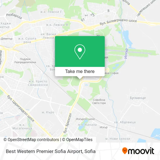 Карта Best Western Premier Sofia Airport
