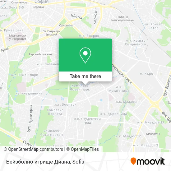 Карта Бейзболно игрище  Диана