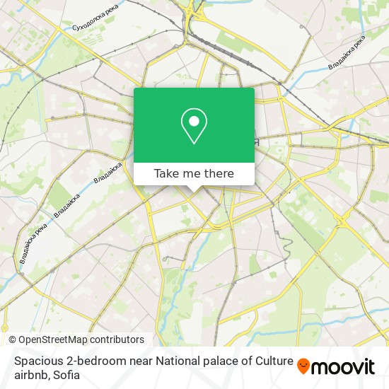 Spacious 2-bedroom near National palace of Culture airbnb map