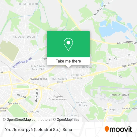 Карта Ул.  Летоструй  (Letostrui Str.)