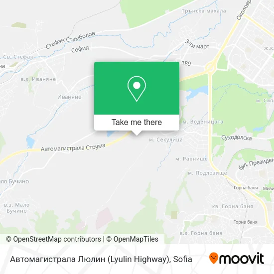 Карта Автомагистрала Люлин (Lyulin Highway)