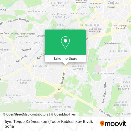 Карта бул. Тодор Каблешков (Todor Kableshkov Blvd)