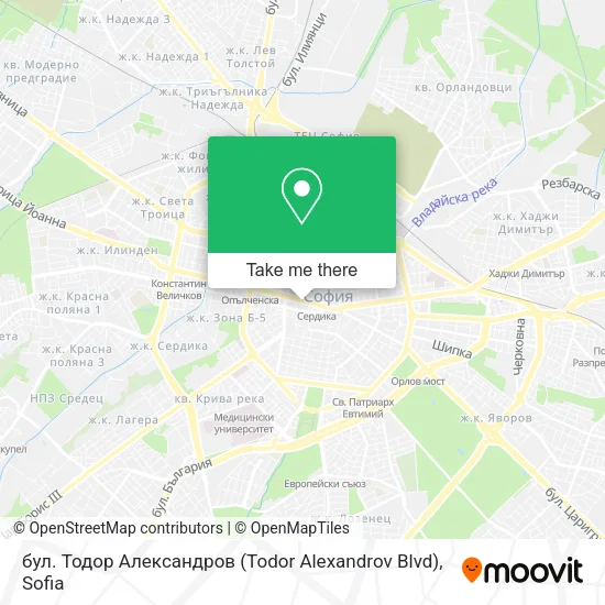 Карта бул. Тодор Александров (Todor Alexandrov Blvd)
