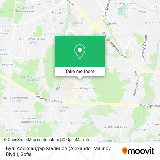 Карта Бул.  Александър Малинов  (Alexander Malinov Blvd.)
