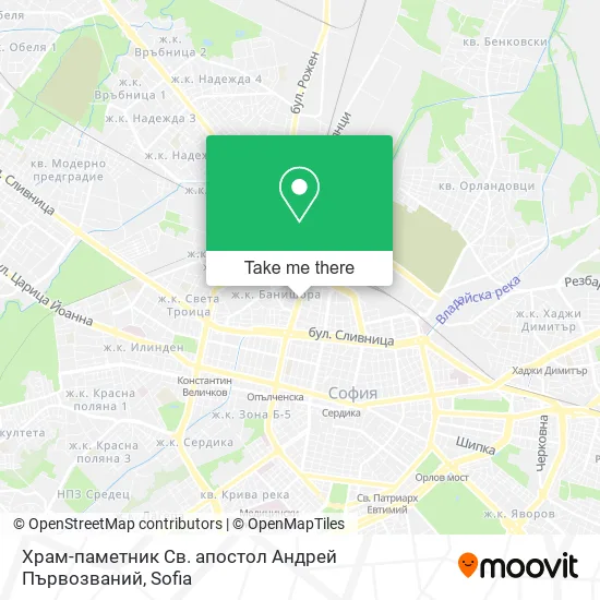 Карта Храм-паметник  Св. апостол Андрей Първозваний
