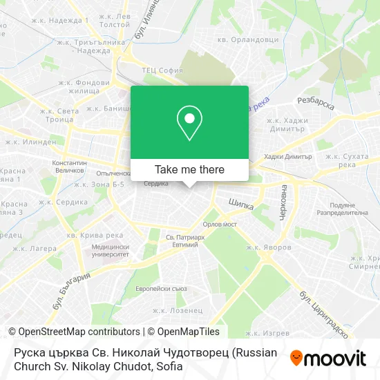 Карта Руска църква Св. Николай Чудотворец