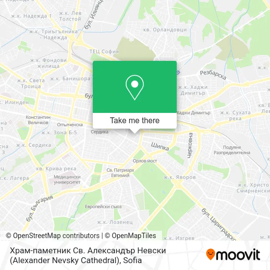 Карта Храм-паметник Св. Александър Невски (Alexander Nevsky Cathedral)