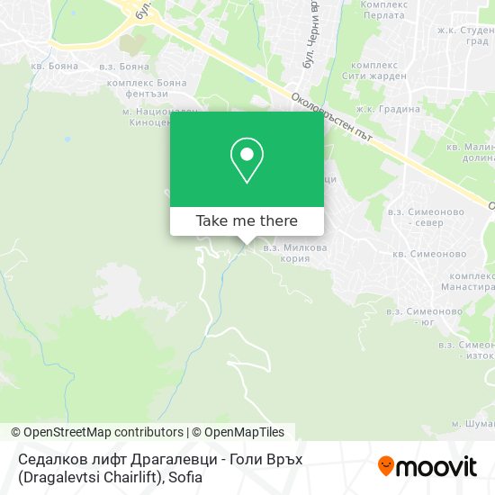 Седалков лифт Драгалевци - Голи Връх (Dragalevtsi Chairlift) map