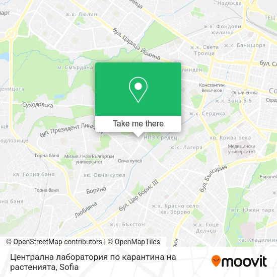 Карта Централна лаборатория по карантина на растенията