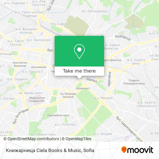 Книжарница Ciela Books & Music map