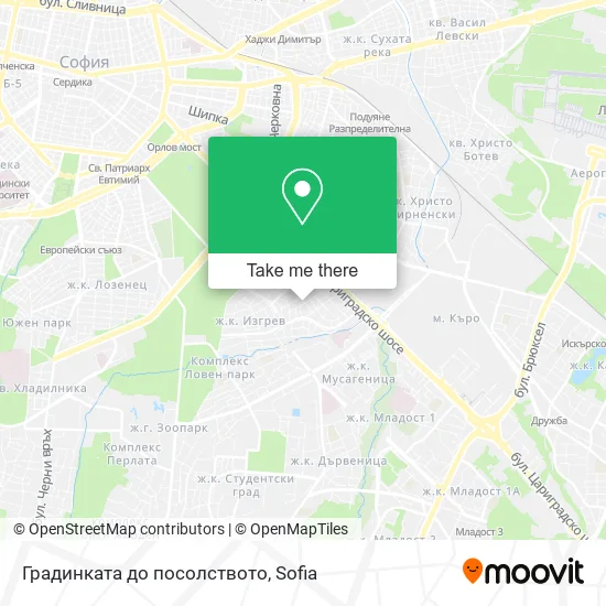 Карта Градинката до посолството