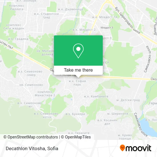 Карта Decathlon Vitosha