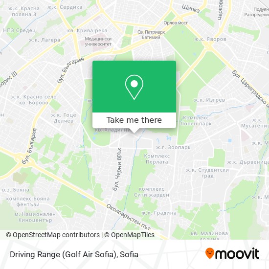 Карта Driving Range (Golf Air Sofia)