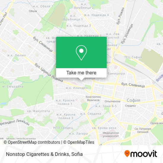 Карта Nonstop Cigarettes & Drinks