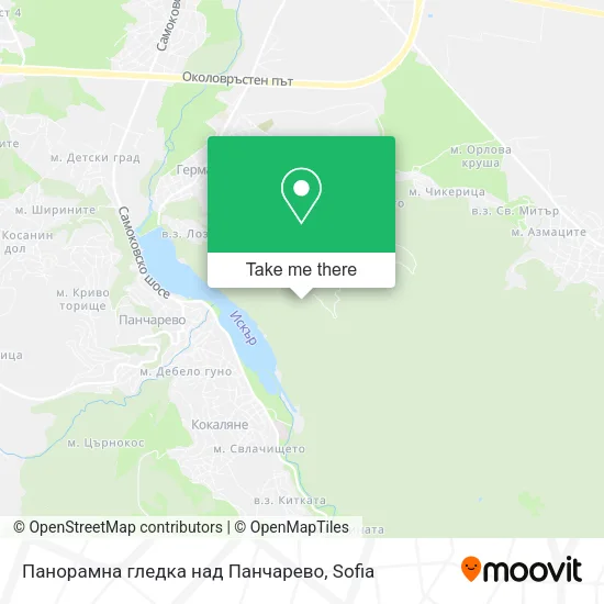 Карта Панорамна гледка над Панчарево
