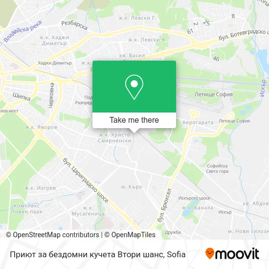 Карта Приют за бездомни кучета  Втори шанс