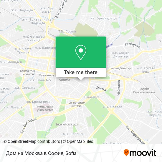 Дом на Москва в София map
