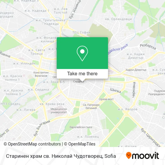 Карта Старинен храм св. Николай Чудотворец