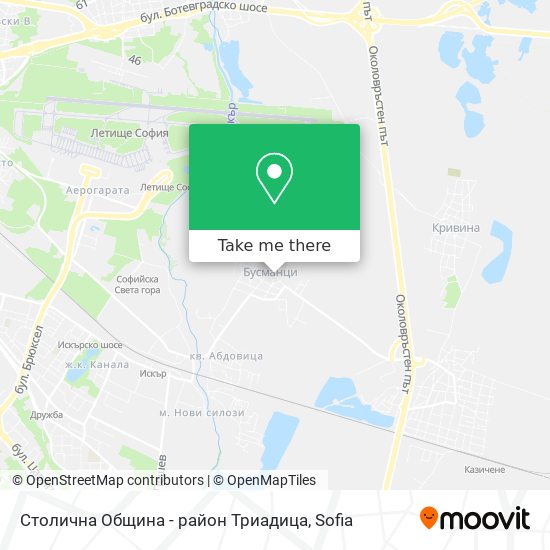 Столична Община - район Триадица map