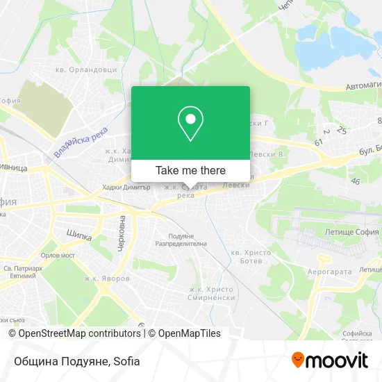 Карта Община Подуяне