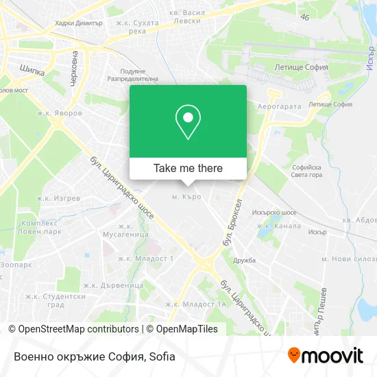 Карта Военно окръжие София